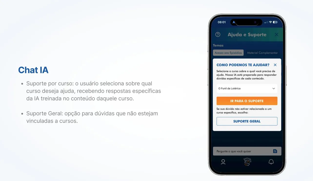 IA com RAG para suporte educacional na plataforma da Caixa.