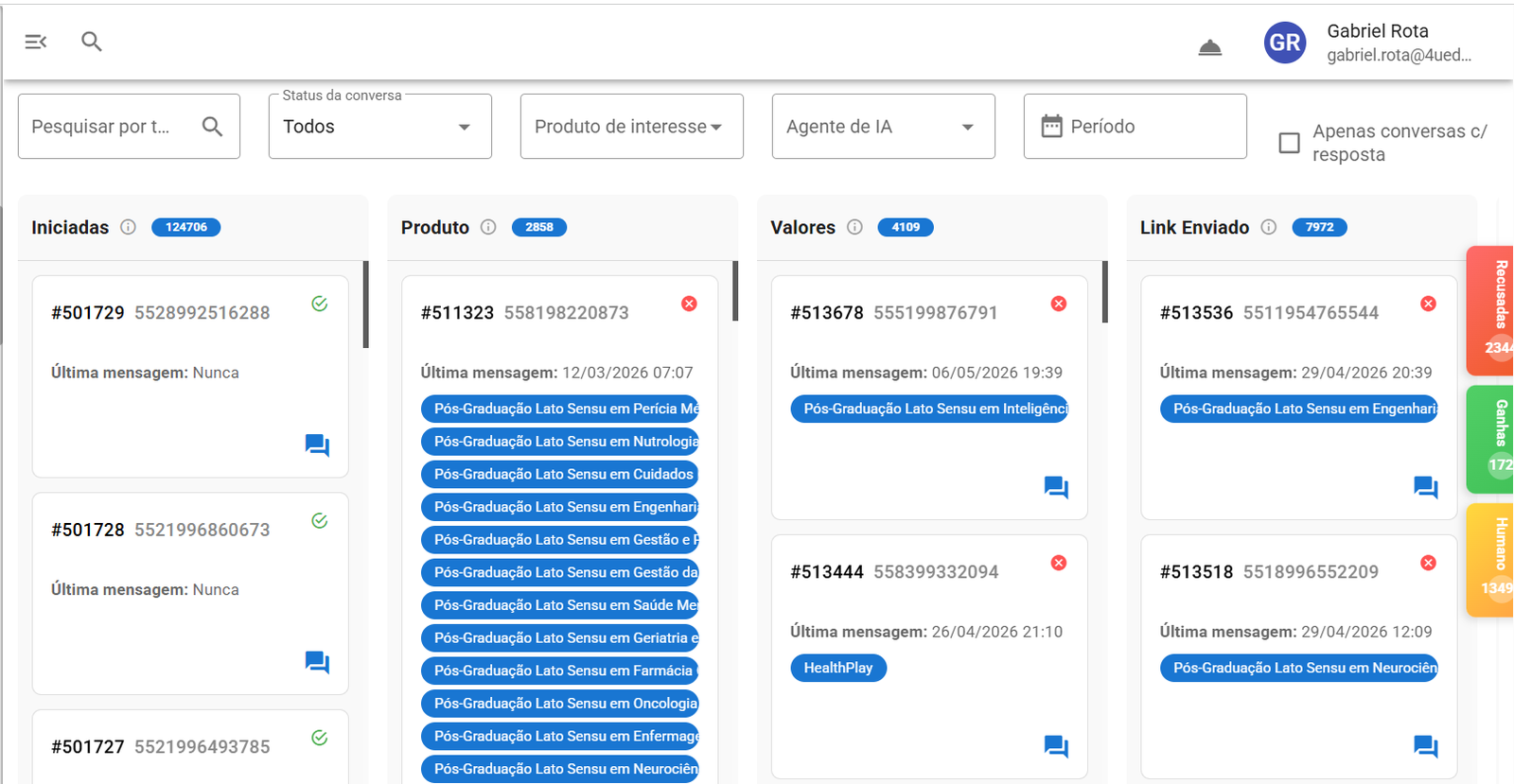 A primeira pós-graduação vendida por IA no WhatsApp.